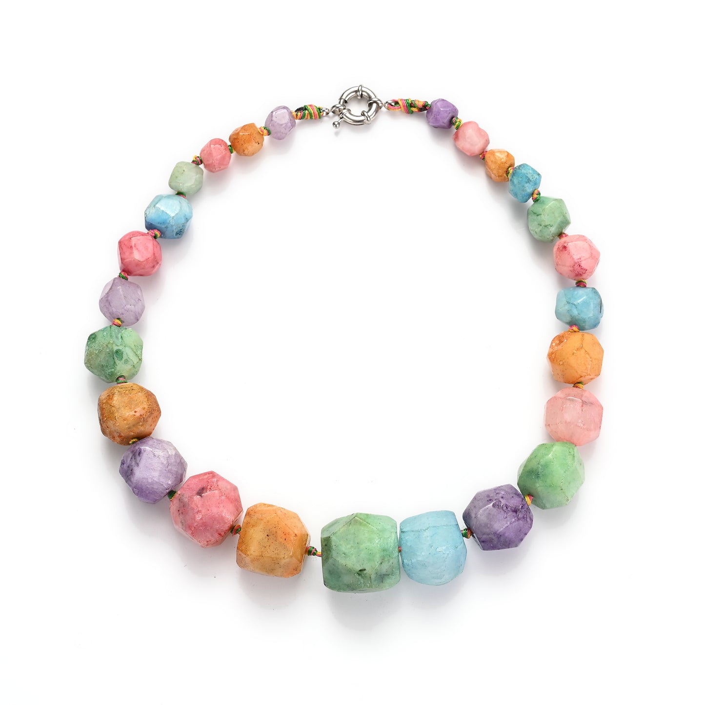 Agate necklace facted