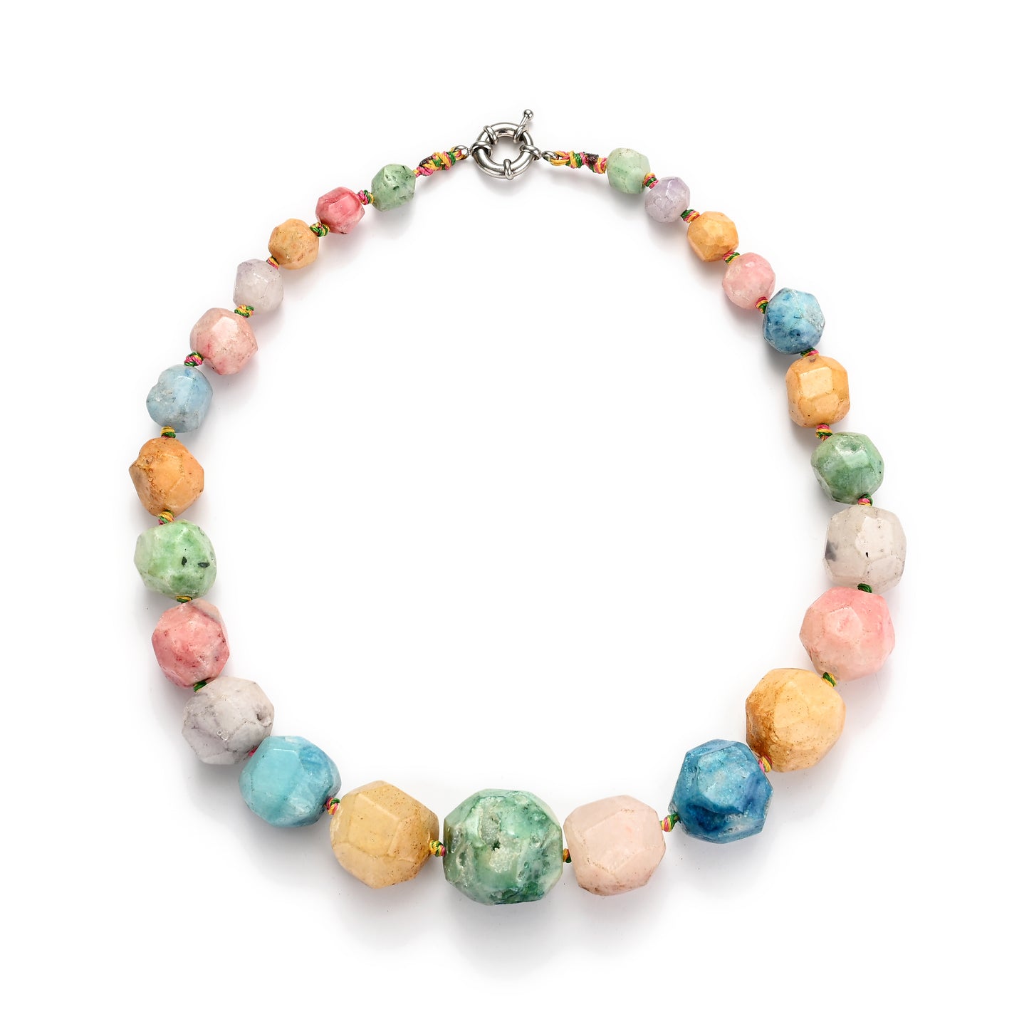 Agate necklace facted